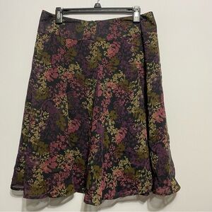 Whimsical Fairy Grunge Midi Skirt Womens 14 Floral Forest Flowy Lined Zip Back